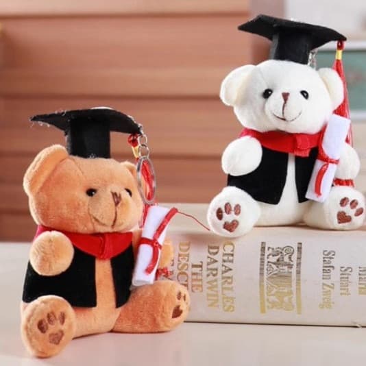 Urso de Pelúcia Konvo de 12cm, Urso de Formatura, Mini Urso de Pelúcia, Brinquedo de Pelúcia Konvo, Patungkonvo