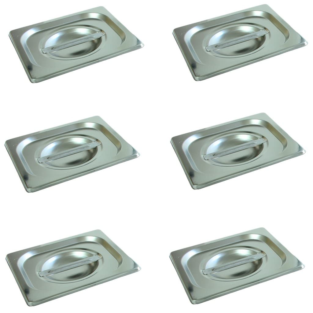 6 Tampas Para Cuba Gastronômica Gn 1/6 Inox Buffet Cozinha