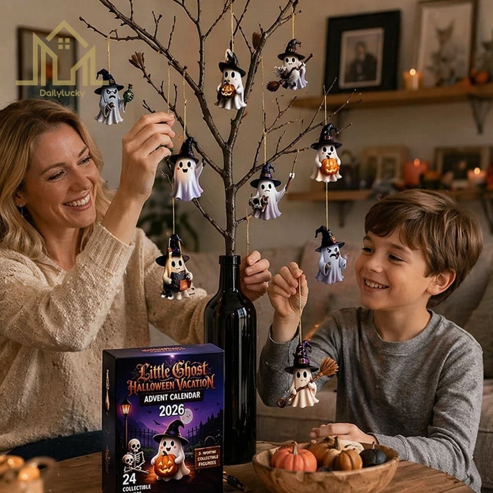 Calendário Do Advento De Contagem Regressiva Fantasma De Halloween 24 Estatuetas De Acrílico Conjunto De Decoração [Dail