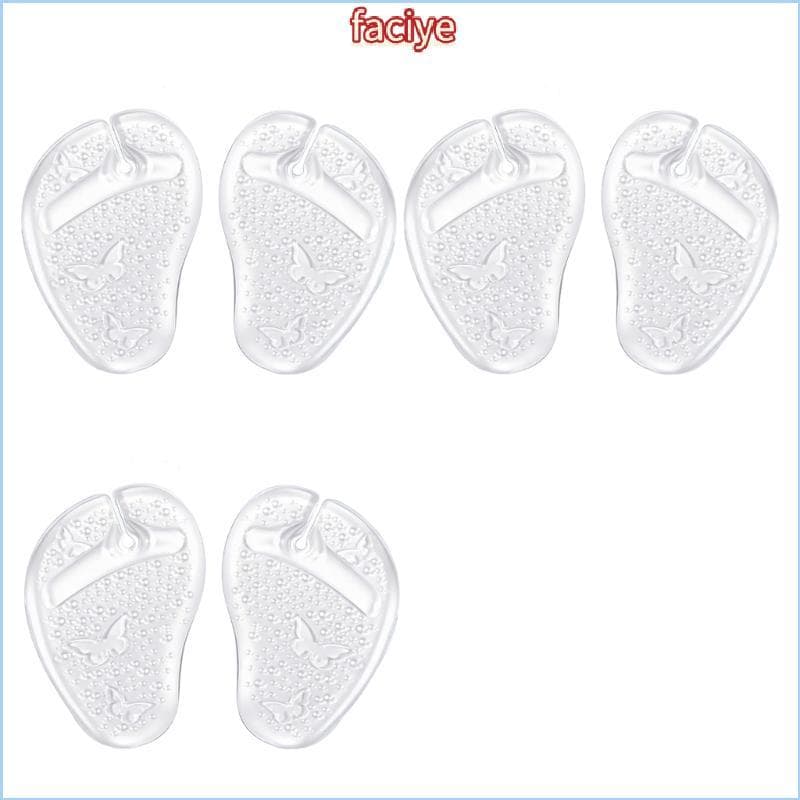 FCY Toe Post Sandália Antepé Inserções Transparente PU 3 Par Verão