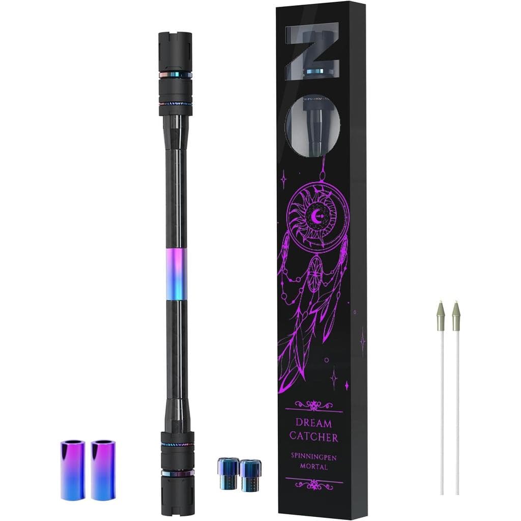 Caneta Giratória Mr.NOPE - Série Mortal Versão Limitada (Preto) Fidget Profissional para Truques, Longa, Ponderada, Escr