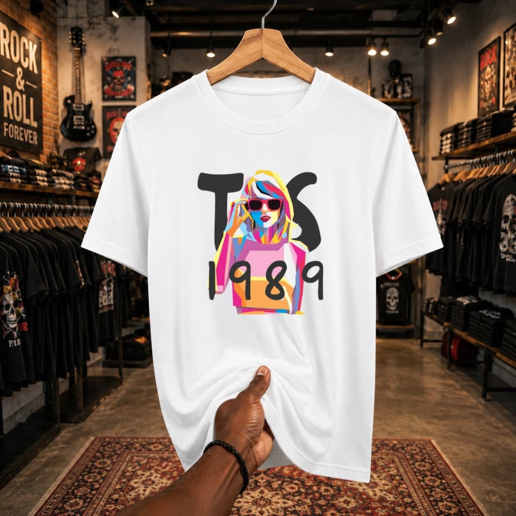 Camiseta Streetwear Básica 100% Algodão Premium 30.1 Camisa Cantora Taylor Swift 1989