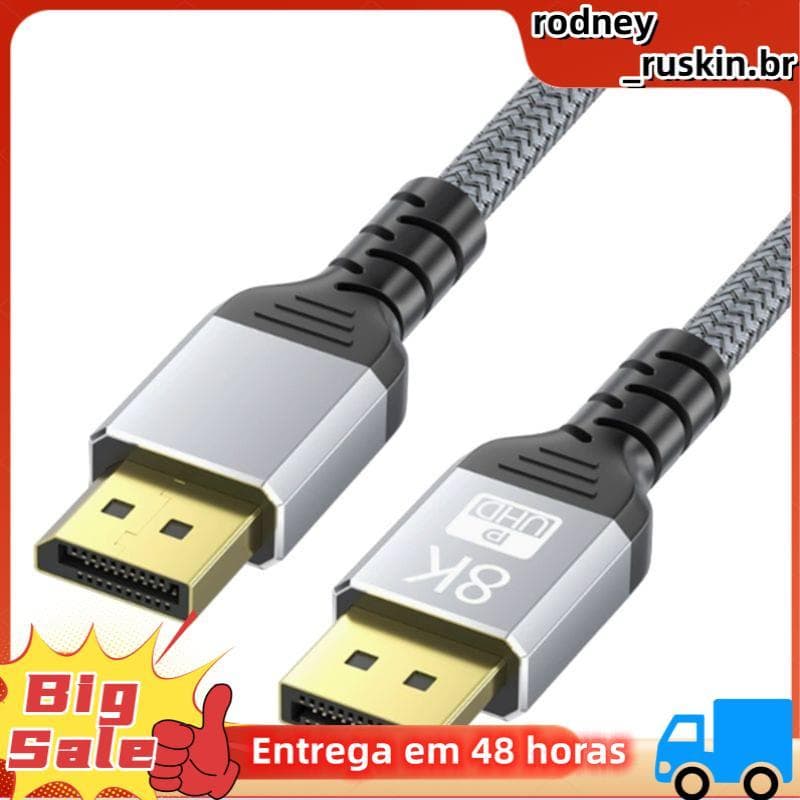 8K DisplayPort 1.4 Cabo DP De Extensão De Alta Velocidade 4K @ 144hz Cabos De Vídeo Macho Para 1.4 Conector