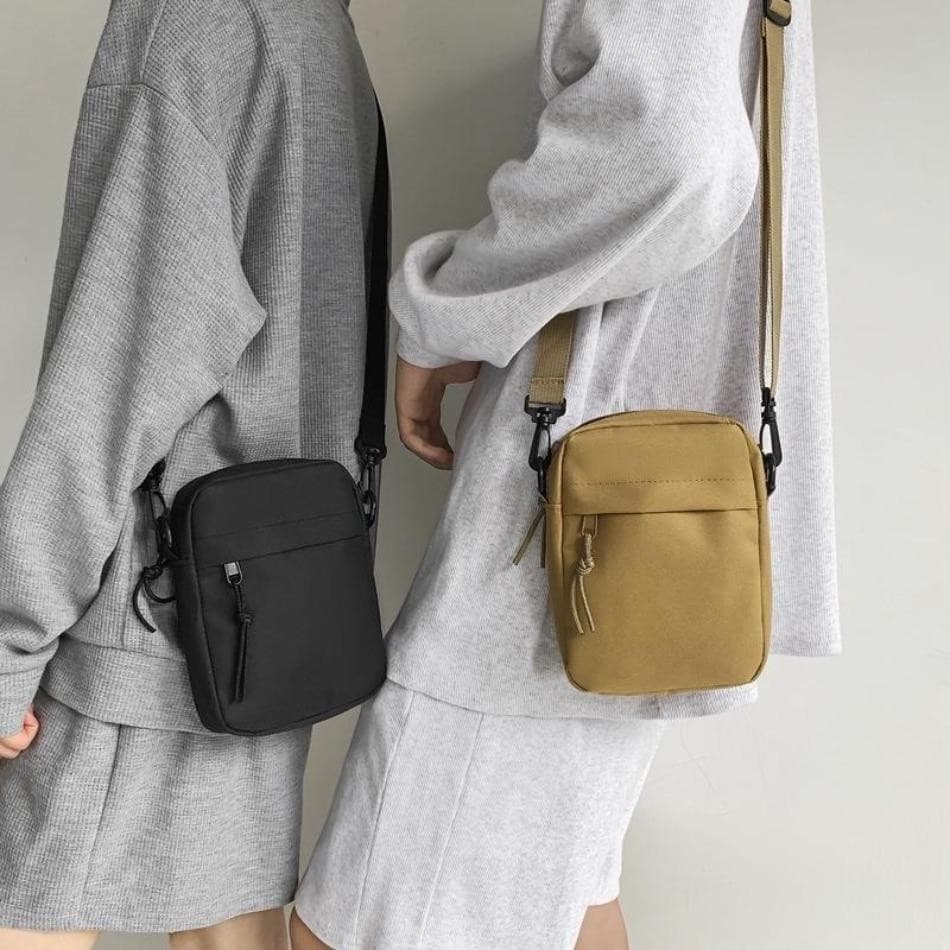 1 bolsa transversal masculina, bolsa transversal casual de lona com zíper pequeno, bolsa de ombro masculina simples