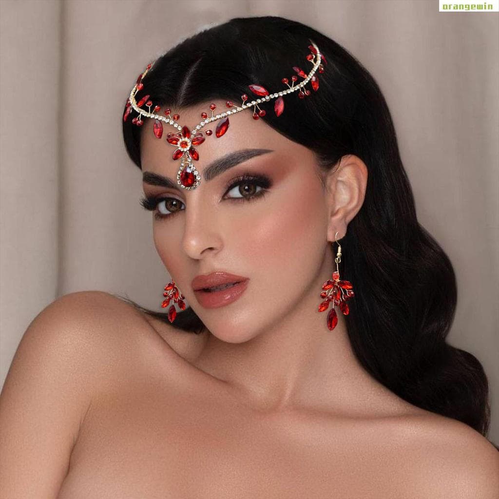 Tiara de Casamento Feminina com Brincos, Decoração para a Testa, Cosplay, Acessório de Cabelo, Acessório DIY, Estiloso