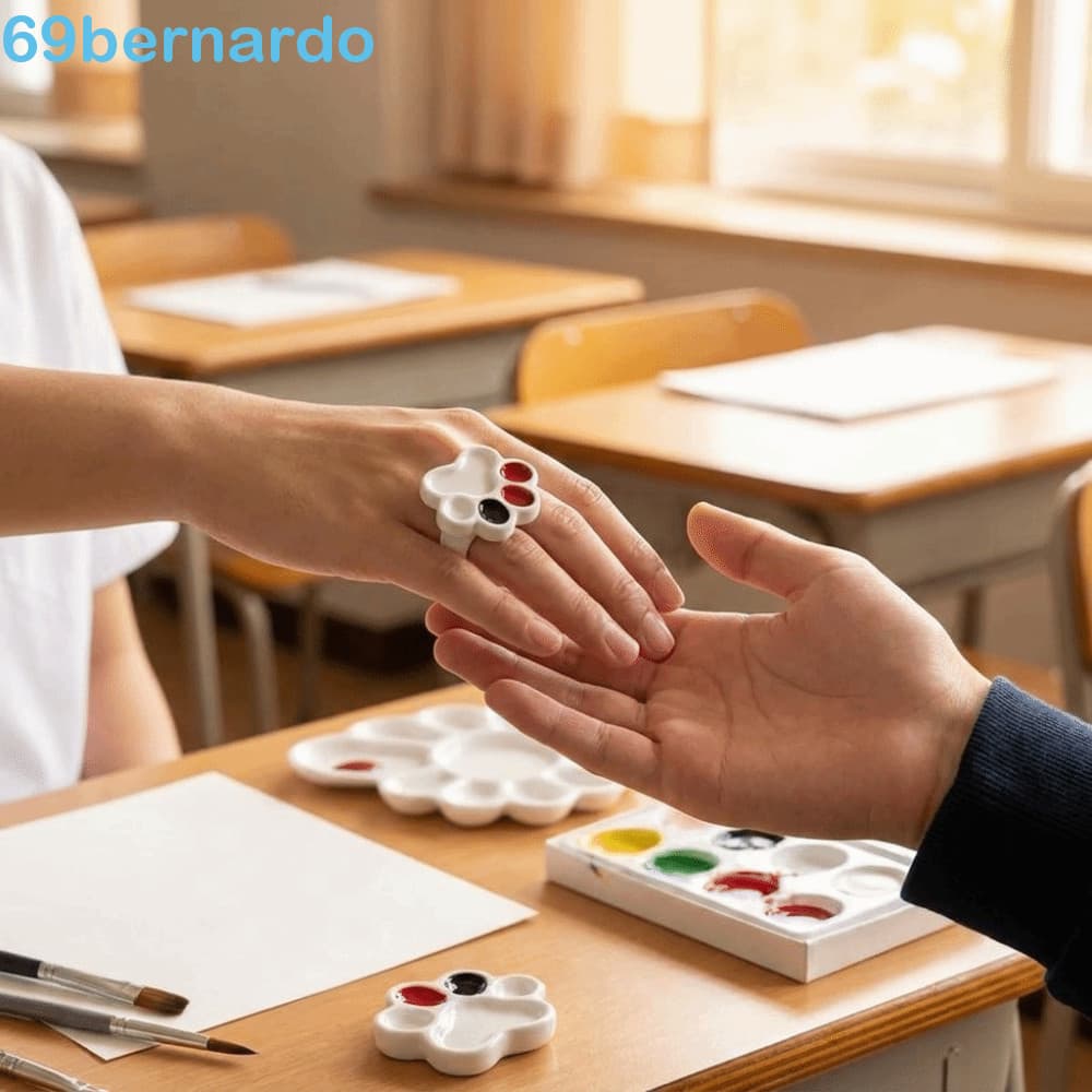 Anel De Paleta De Pintura BERNARDO , Gato Portátil Removível , Bandeja Acrílica Fofa De Plástico