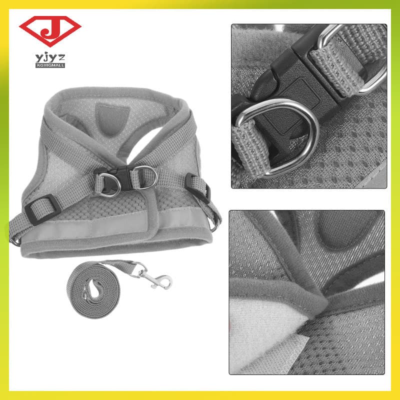 1 Conjunto De Colete Para Animais De Estimação De Malha Ajustável À Prova De Fuga Cães Pequenos-De Caminhada Confortável