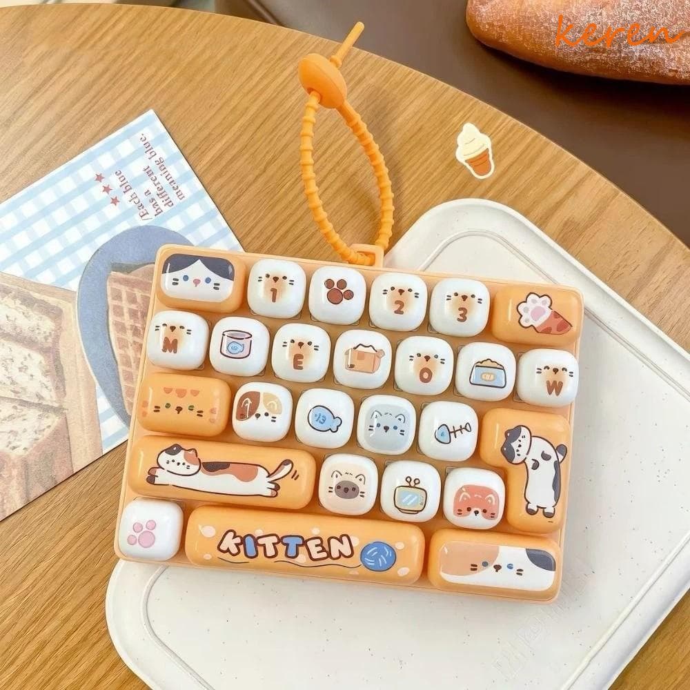 KEREN Mini Pingente De Teclado , Brinquedo De Botão De Descompressão Estilo Criativo De 26 Teclas , Ornamento De Suspens