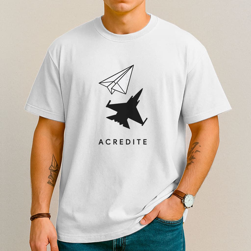 Camiseta Avião Caça Motivacional Acredite Em Você 100% Algodão