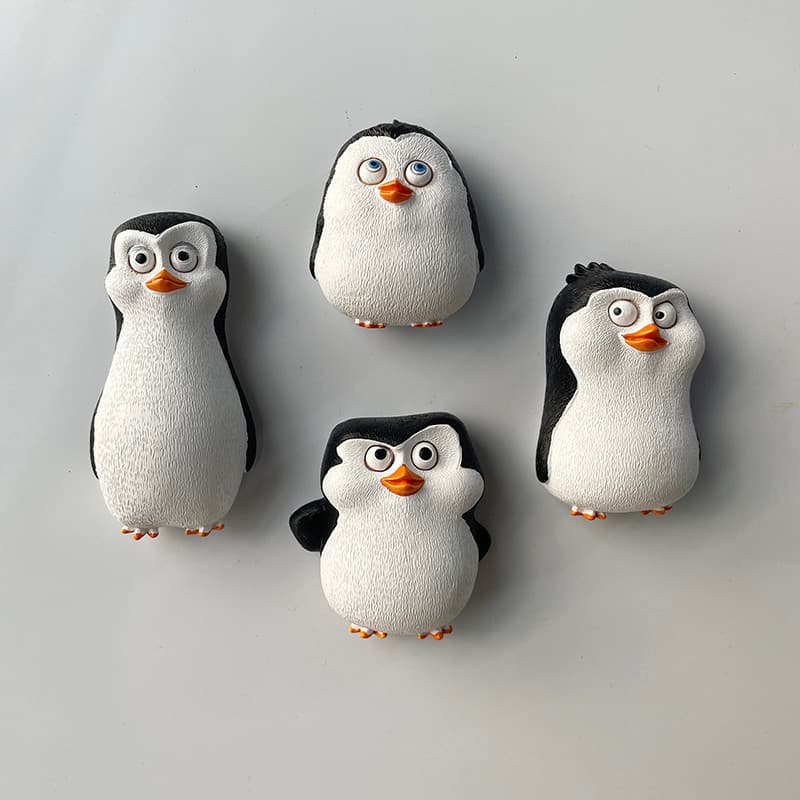 Pinguim de Madagascar Imã 3D Resina enfeite mesa escultura decorativa presente fofo presente criativo presente criança