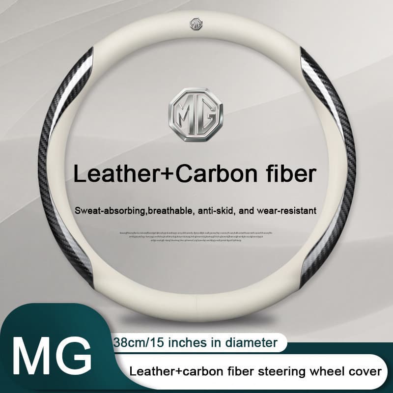 Capa de volante de carro nova para MG ZS EV EP PLUS HS ZS MG5 EXTENDER MG6 RX5, 38cm de diâmetro, capa de couro genuíno