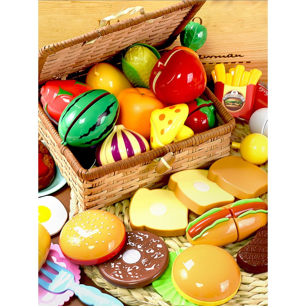 Crianças corte de frutas brinquedos divertidos meninos meninas jogar casa legumes bebê pode cortar legumes cozinha conju