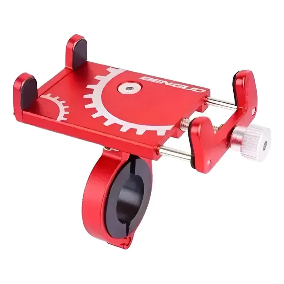 Suporte Celular Moto Aluminio 360 Preto Bike Universal Forte Suporte Moto Vermelho ( caixa aberta)