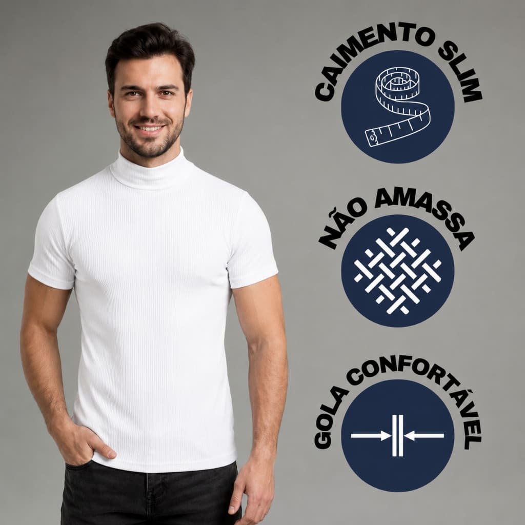 Camiseta Slim Old Money Gola Alta
