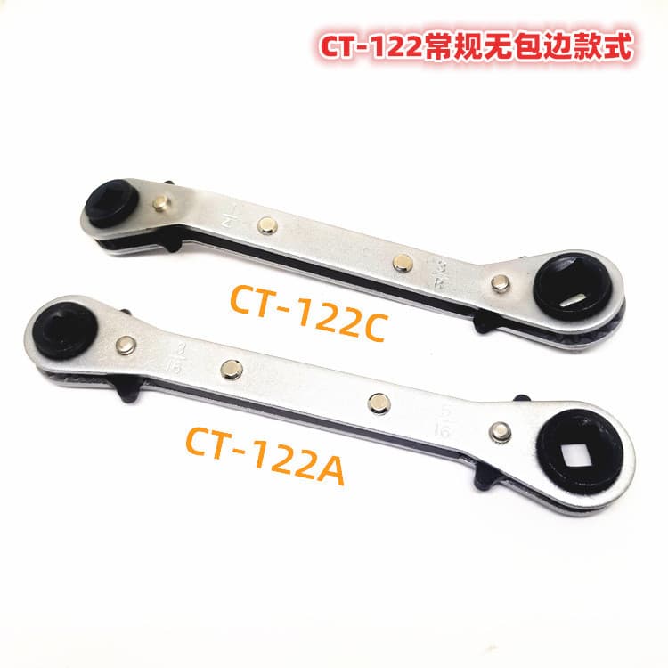 Chave de catraca bidirecional quadrada, válvula de ar condicionado hexagonal, chave rápida, chave de geladeira, reparo d
