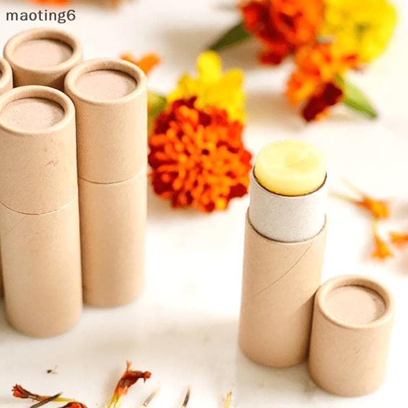 5 Unidades De Papel Kraft Push Up Tubos Biodegradáveis Bálsamo Labial Desodorante Embalagem Cosmética