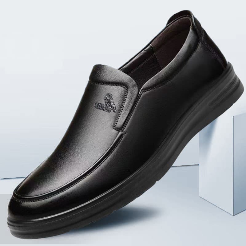 Novo estilo sapatos de couro masculino negócios Casual antiderrapante Pedal de sola macia costura sapatos de pai idoso d