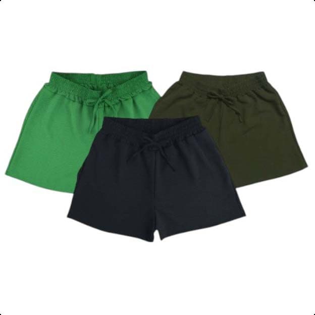 Kit 3 Peças Short Feminino Duna Sem bolso