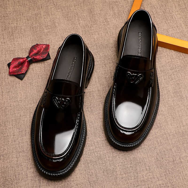 Sapatos masculinos casuais brilhantes de couro, moda britânica, sapatos masculinos de um Pedal, couro genuíno, versão co