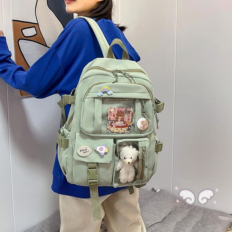 Mochila Harajuku Coreana-Bolsa Escolar Casual Leve De Grande Capacidade