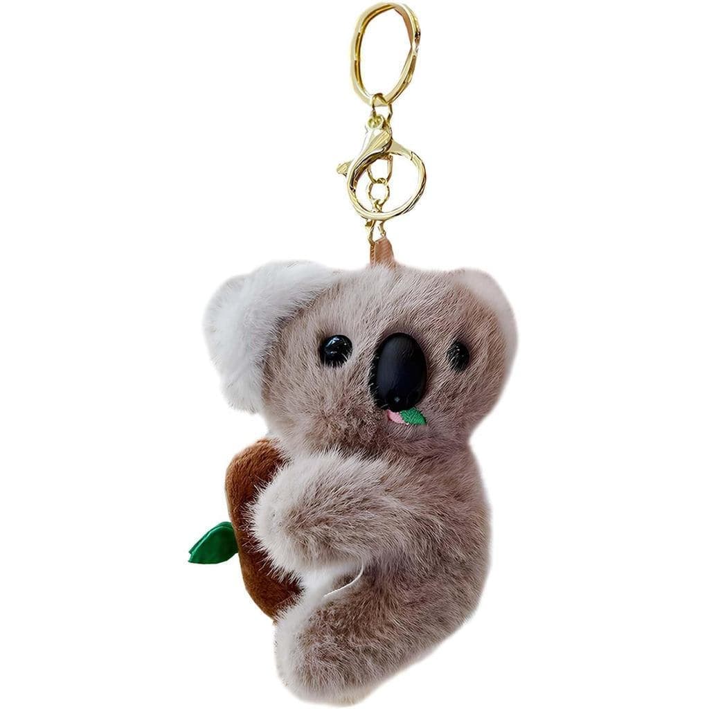 Chaveiro de Animal de pelúcia peludo fofo Tizee Koala, enfeites de bolsa macia, acessórios para chaves de carro, lembran