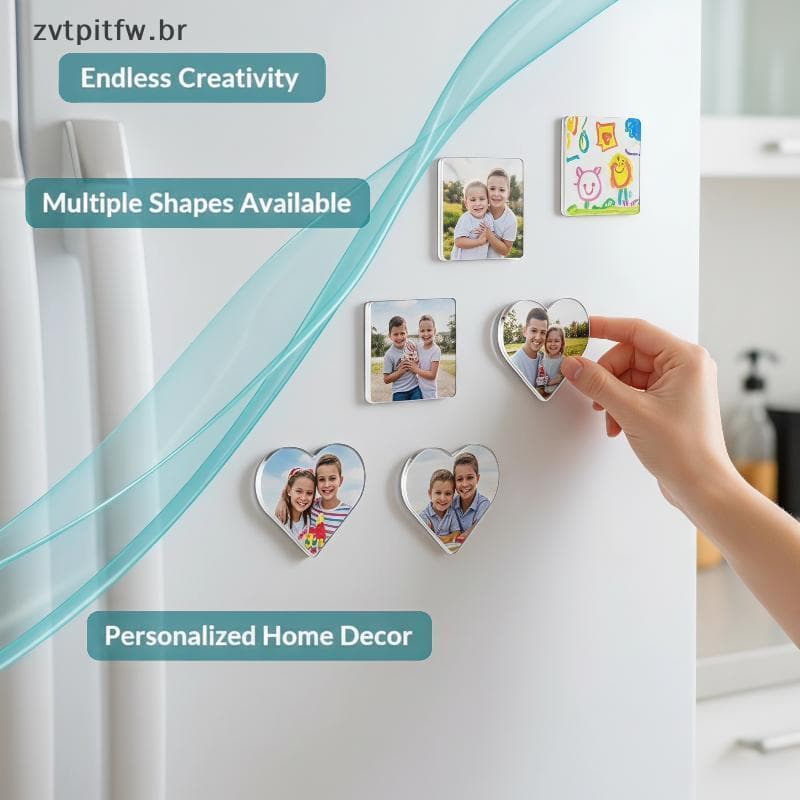 ZVT 5 Conjuntos De Ímã Acrílico DIY Transparente Quadrado Redondo Decoração De Casa Presente BR