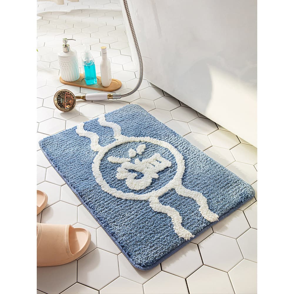 Estilo japonês tapetes de banheiro absorvente de secagem rápida tapetes de porta de banheiro antiderrapante pé tapete de