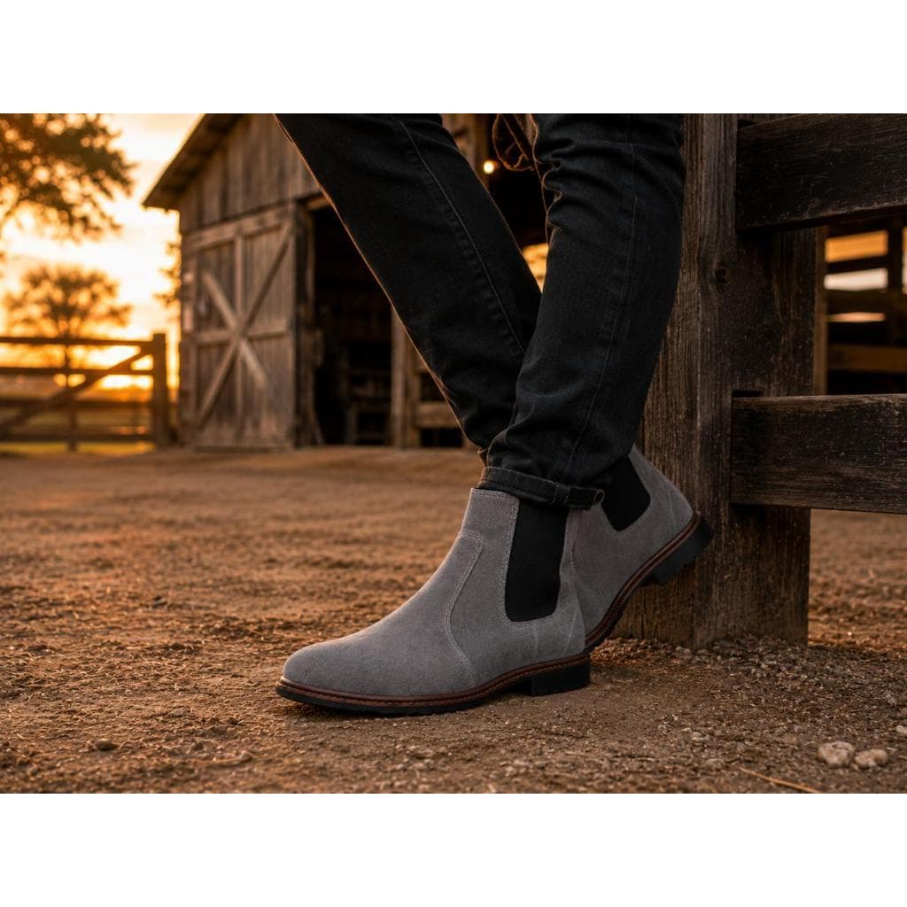 Botina Chelsea Colorado Casual Masculina Em Couro ecologico Camuça