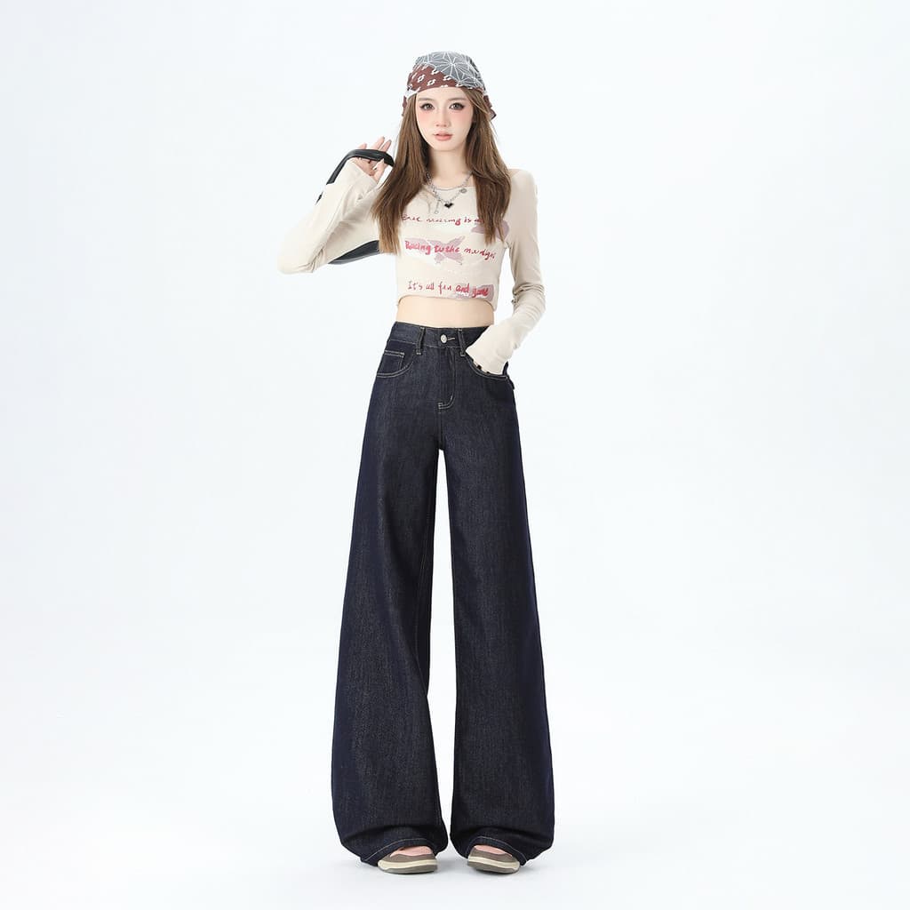 Tamanho grande Lyocell Jeans feminino 2026 outono inverno cintura alta Anti-desbotamento Drape mais magro olhar calças d
