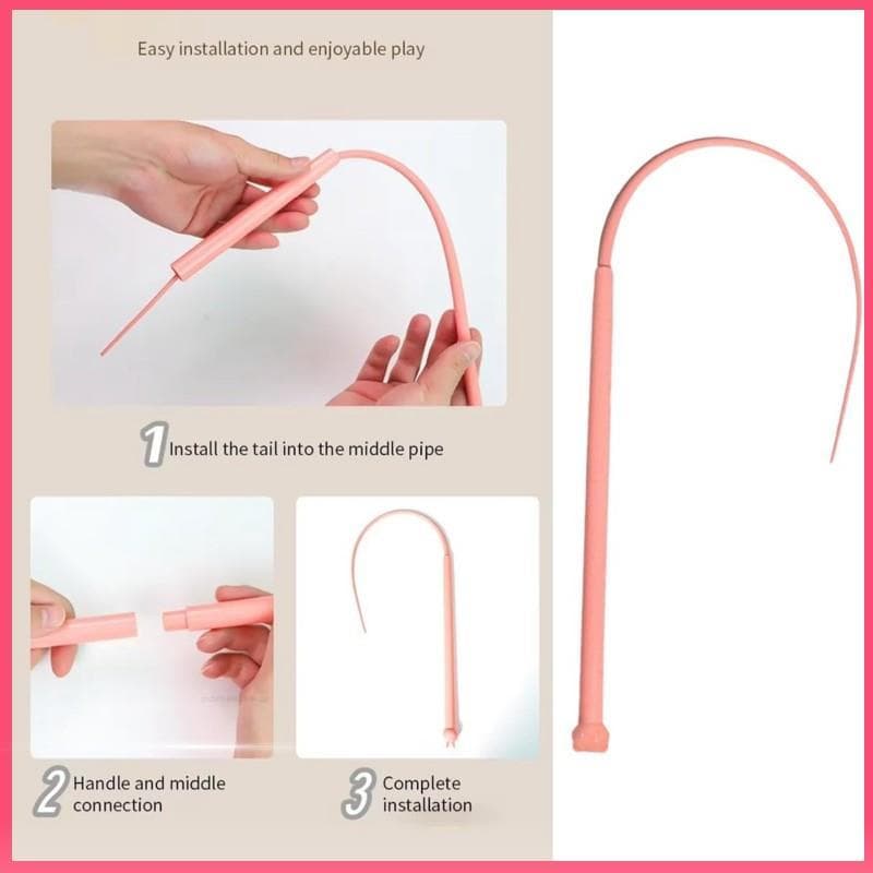 Varinha De Provocação De Gato De Silicone Com Cauda De Rato Realista-Brinquedo Interativo Para Gatos Internos