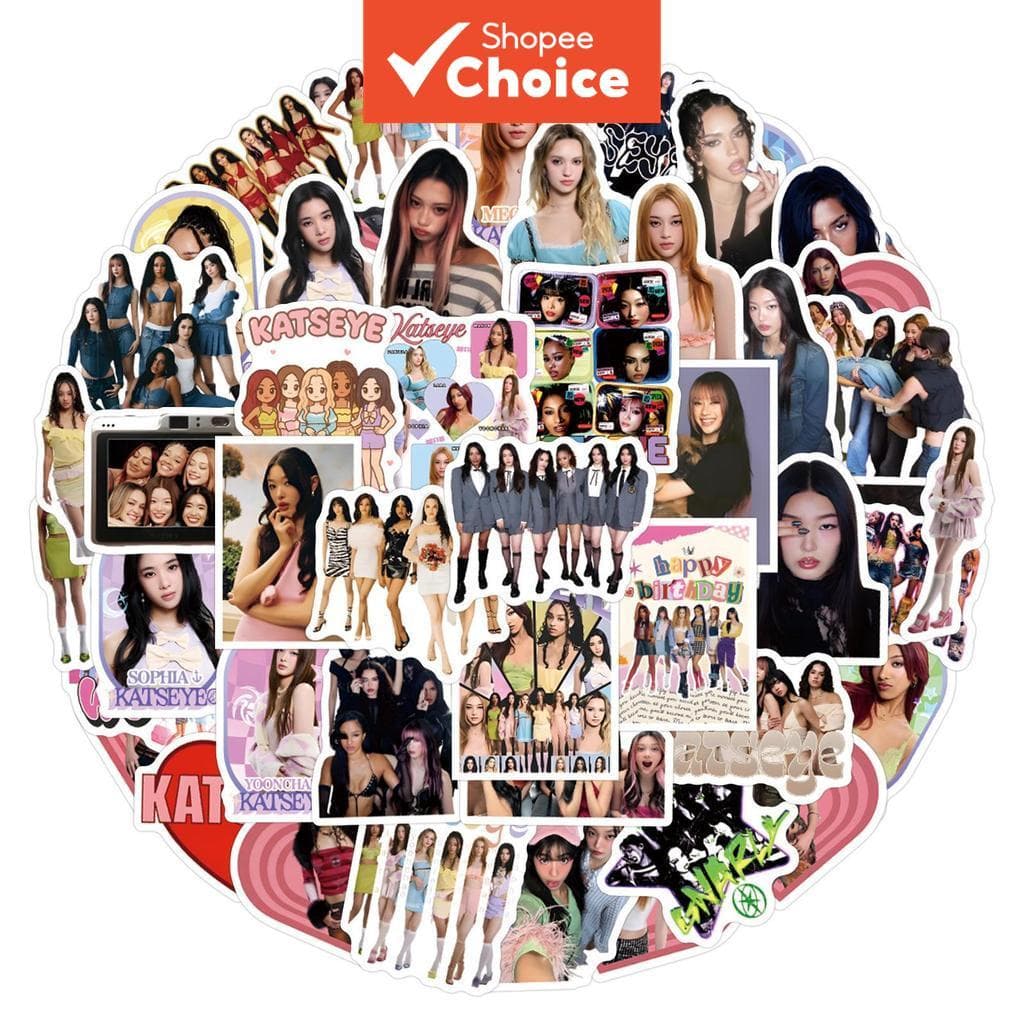 KATSEYE 300 Pcs Girl Group Vinil Laptop Telefone Skate À Prova D'água Bonito Pacote De Adesivos Decoração De Capacete