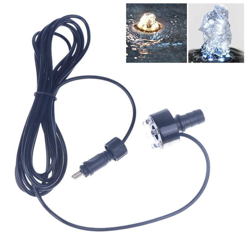 FUUP 1 Pçs Subaquático 6-LED Ring Light Anel De Luz Para Fonte Lagoa De Peixes Água Jardim Adaptador AC Branco Quente/Or