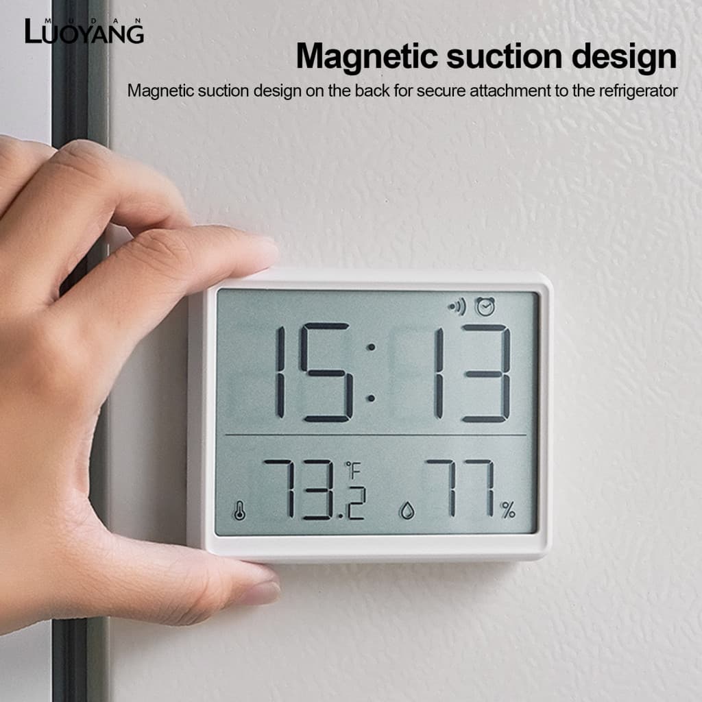 Relógio Eletrônico Temperatura E Umidade Tela Grande Multifuncional 12/24H LCD Display De Tempo Portátil Data