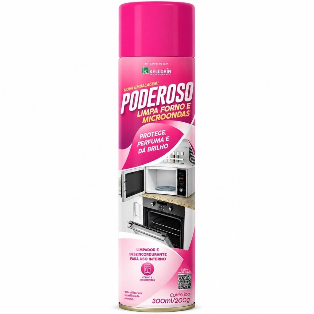 Limpador Desengordurante Kelldrin Spray 300ml Para Fornos, Micro-ondas e Air Fryer