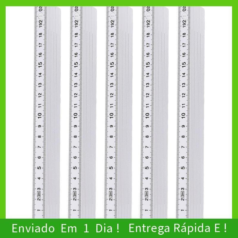 - joyce Régua De Carpinteiro Dobrável Branca 5 Peças Medidor De Plástico Compacto Vara 2 Metros 10 Links Design