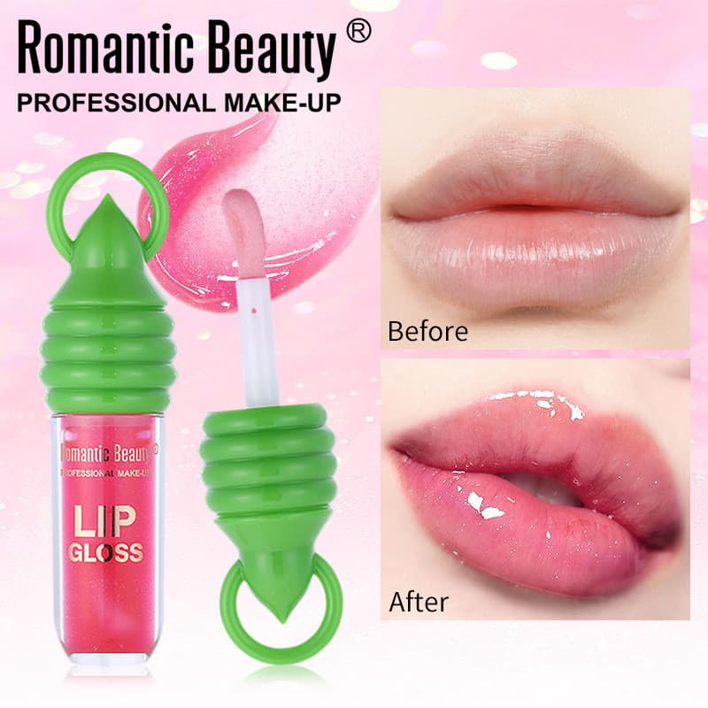 Brilho labial com acabamento espelhado, gloss labial hidratante e umectante, óleo labial hidratante, bálsamo para cuidad