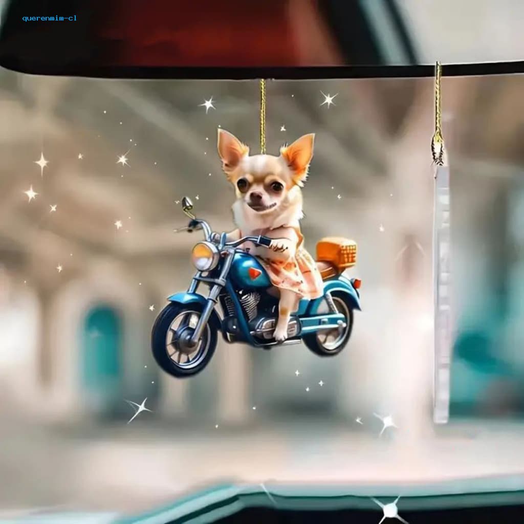 Cartoon Style Hanging Accessory Charm Christmas Dog Pendant Rearview Mirror Ornament with Lanyard Fade-resistant Decorat