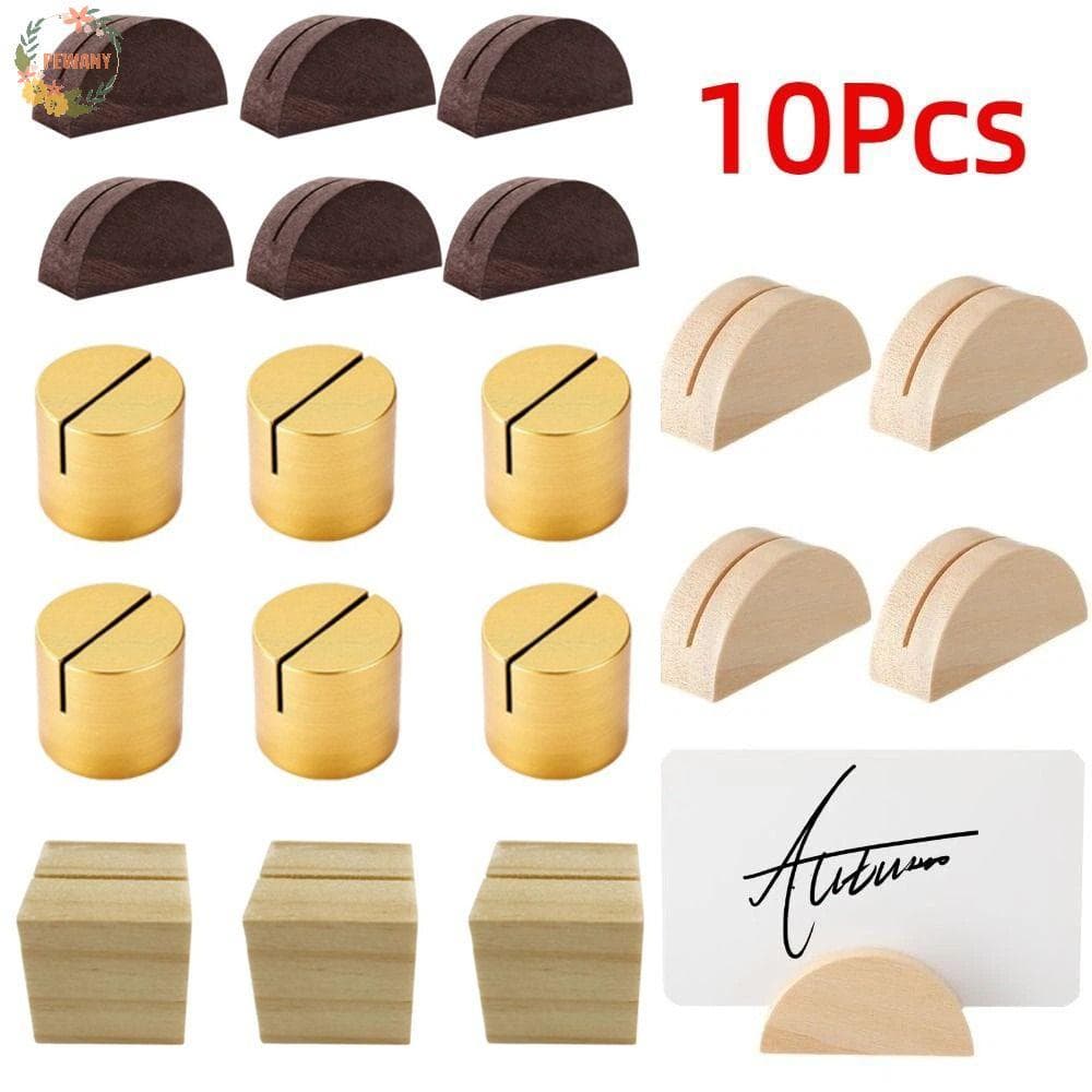 Suportes Para Números De Mesa PEEWANY1 , Porta-Cartões Em Vários Formatos De Pinho Natural , Dourado E Prateado Preto