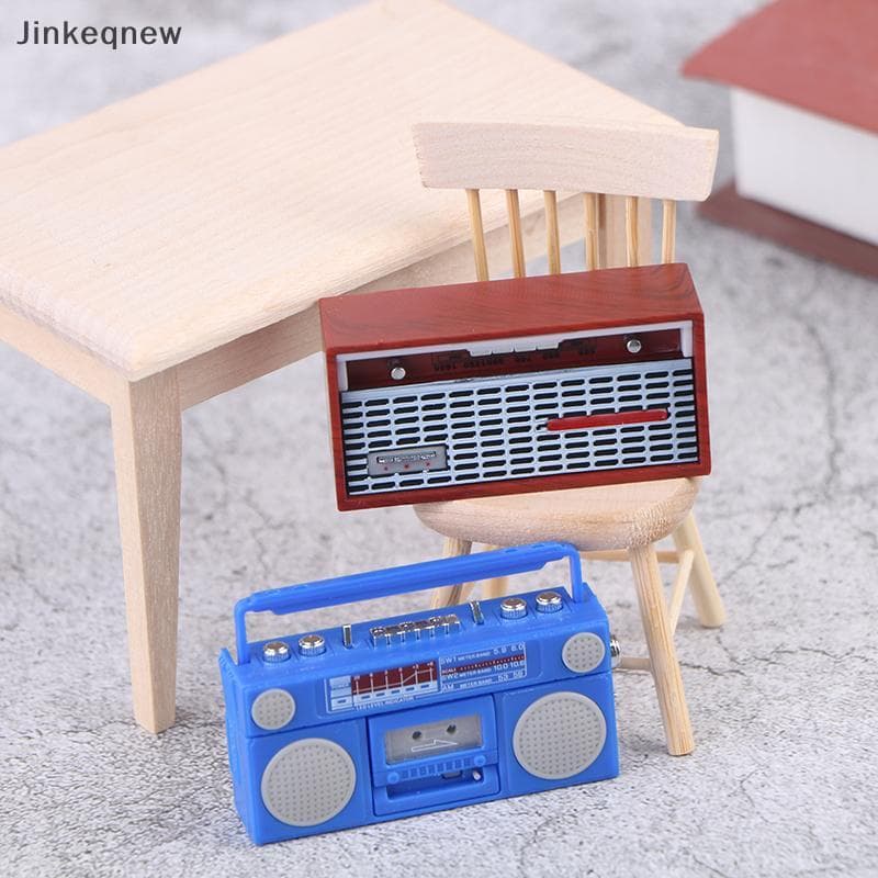 JNBR DollHouse Mini Ornamentos Gravador De Rádio Nostálgico Modelo Decorações De Brinquedo JIN