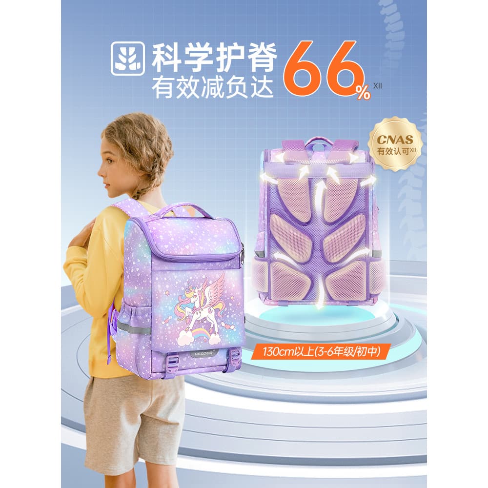 Hedener bolsa de escola primária feminina 2026 novo estilo bolsa escolar um dois três a seis graus reduzir carga cume pr