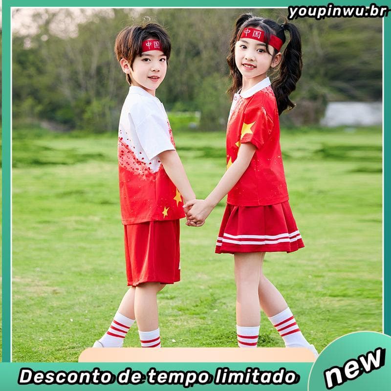 Crianças Cheerleading desempenho traje seis-um coro competição verão estudantes do ensino fundamental jogos uniformes de