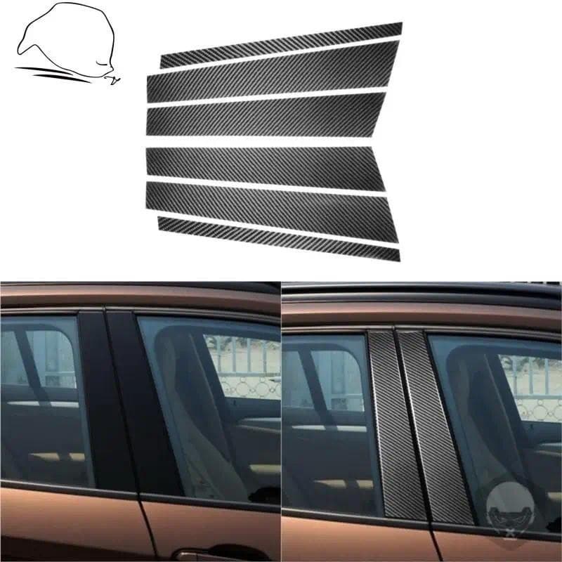 Para BMW E84 X1 2011-2015 RRX Janela De Fibra Carbono B Pilares Decorativos Exterior Adesivos Estilo Do Carro Guarnição