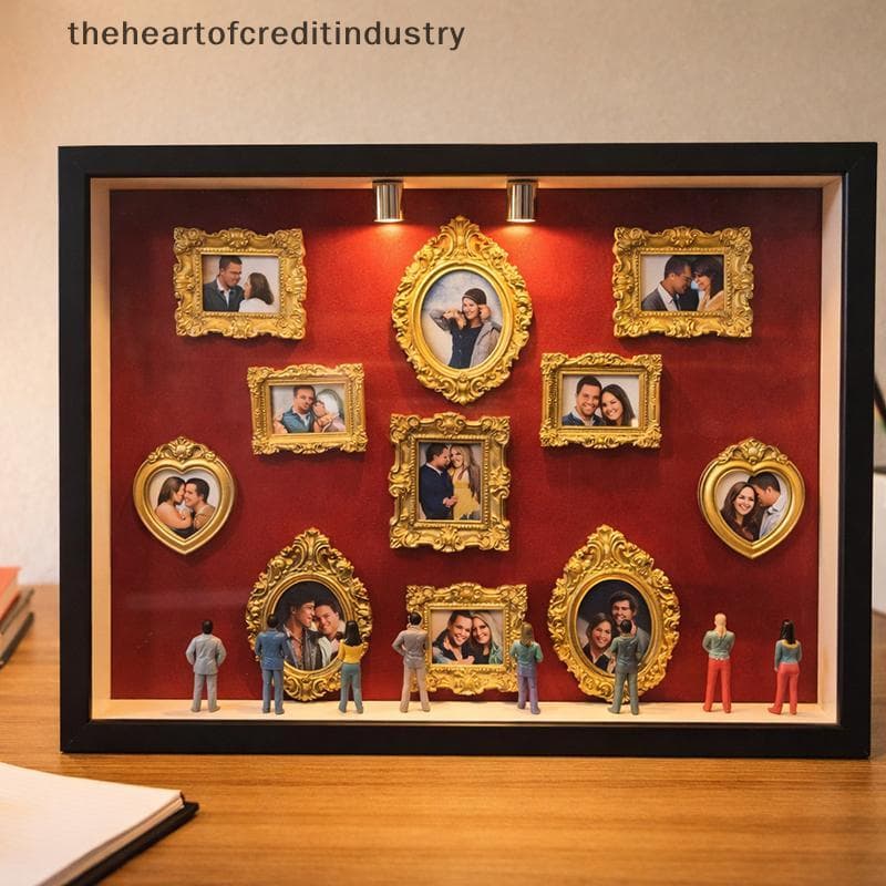 Caixa De Silhueta De Mini Museu DIY , Moldura De Exibição De Fotos De Memória Familiar Com Luz , Molduras E Estatuetas