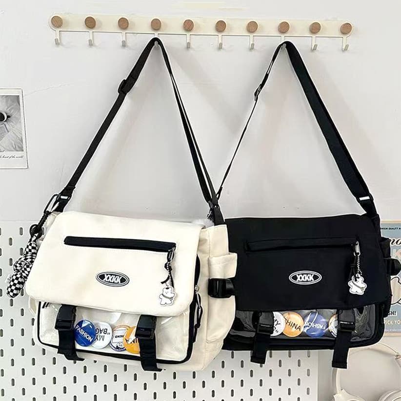 Bolsa Carteiro Impermeável de Grande Capacidade Unissex – Bolsa Transversal em Nylon para Estudantes e Uso Diário