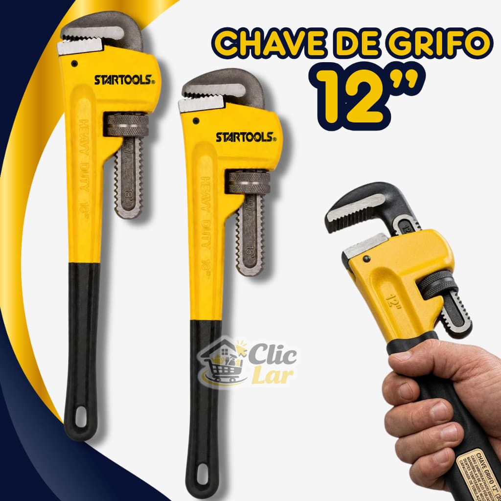 Chave Grifo Para Tubos Uso Profissional '' Tipo Americano" Tamanho 12