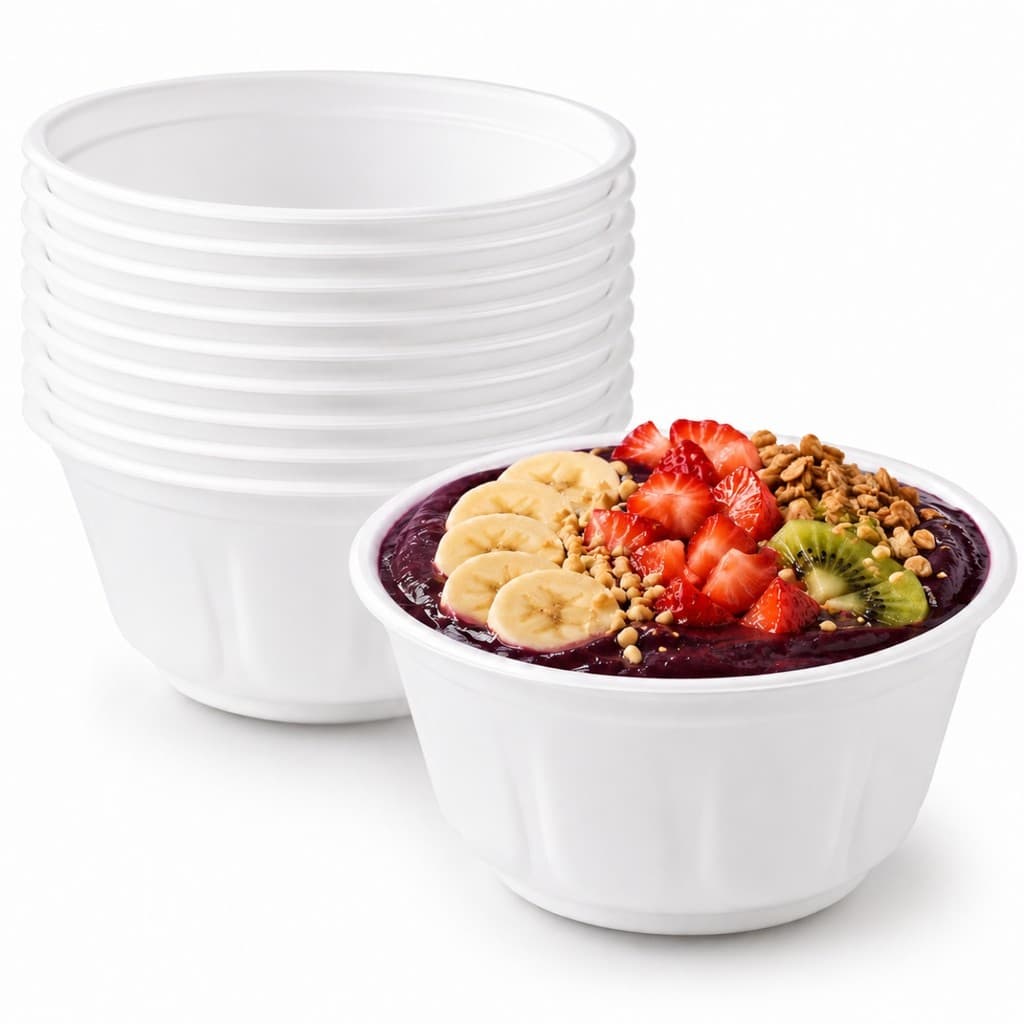 Cumbuca Isopor 300ml Pote Térmico Caldo Sopa Açaí Refeição Marmita Delivery Descartável 50 Unidades