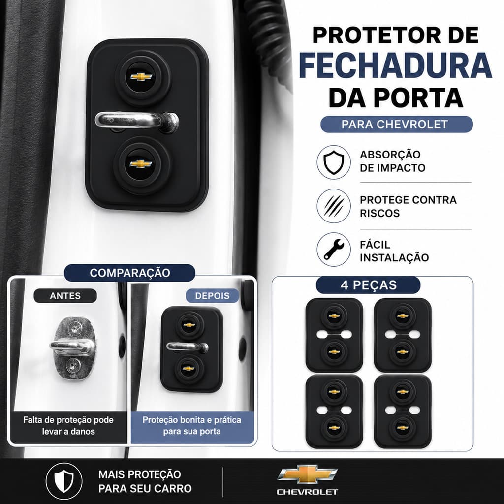 1/2/4 Pçs Fechadura Da Porta Do Carro Striker Capa Protetora Almofada Amortecedor Para Chevrolet Cruze Onix Rastreador E