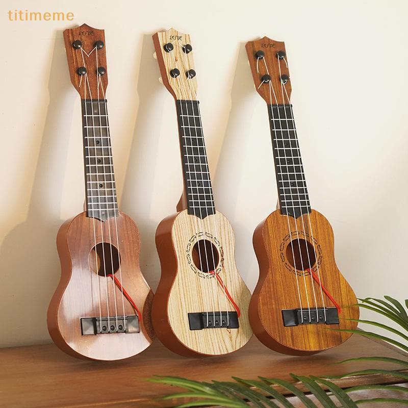 tr 1 Pçs Aprendizagem Presentes Educativos 26/35cm Crianças Guitarra 4 Cordas Instrumento Musical Com Pás Simulando Brin
