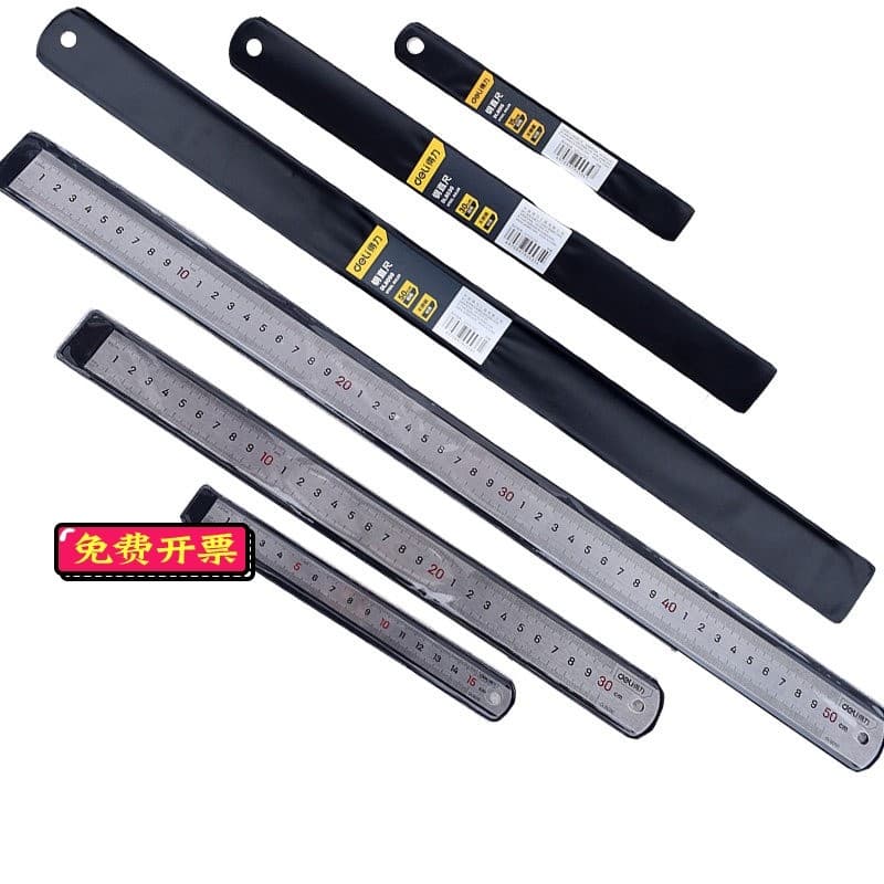 Régua de aço Deli de alta precisão em aço inoxidável 30cm500MM1m 15cm 20cm Régua de aço para carpintaria