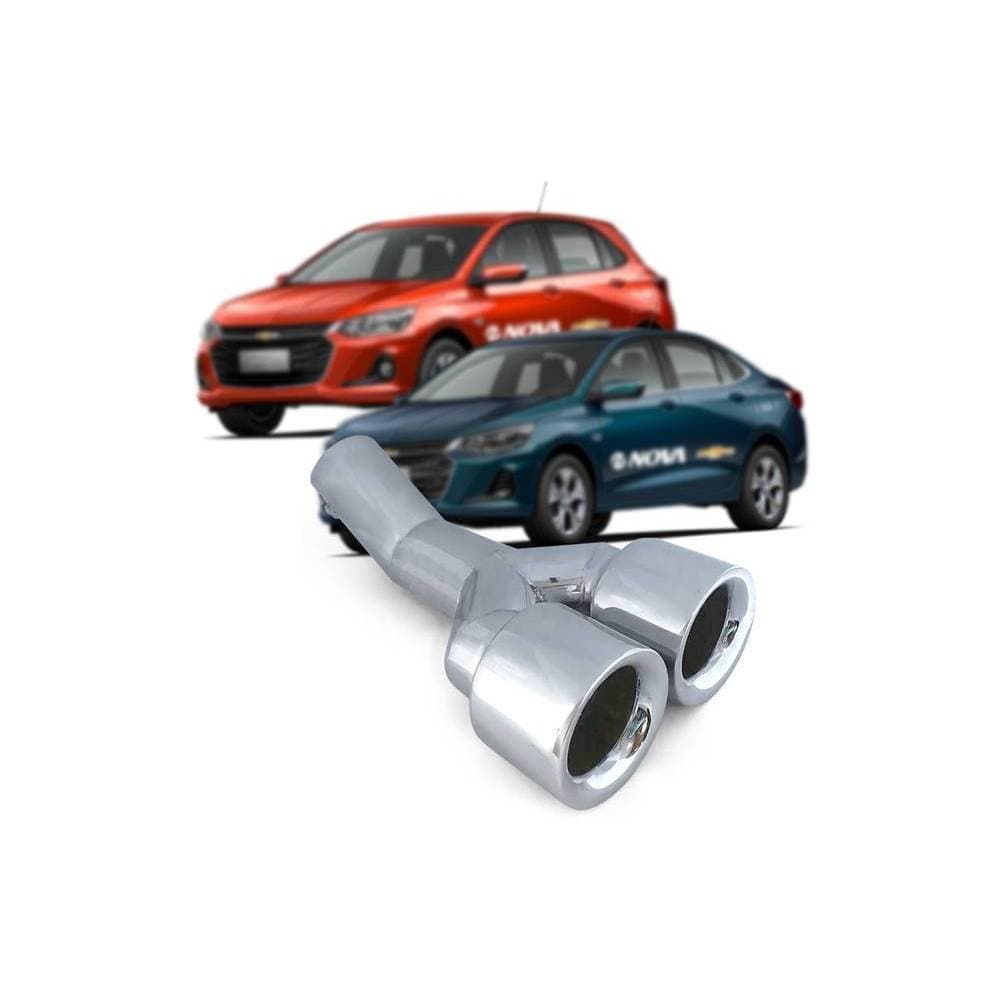 Ponteira escapam aço inox Dupla ACESSÓRIOS CHEVROLET 98552021